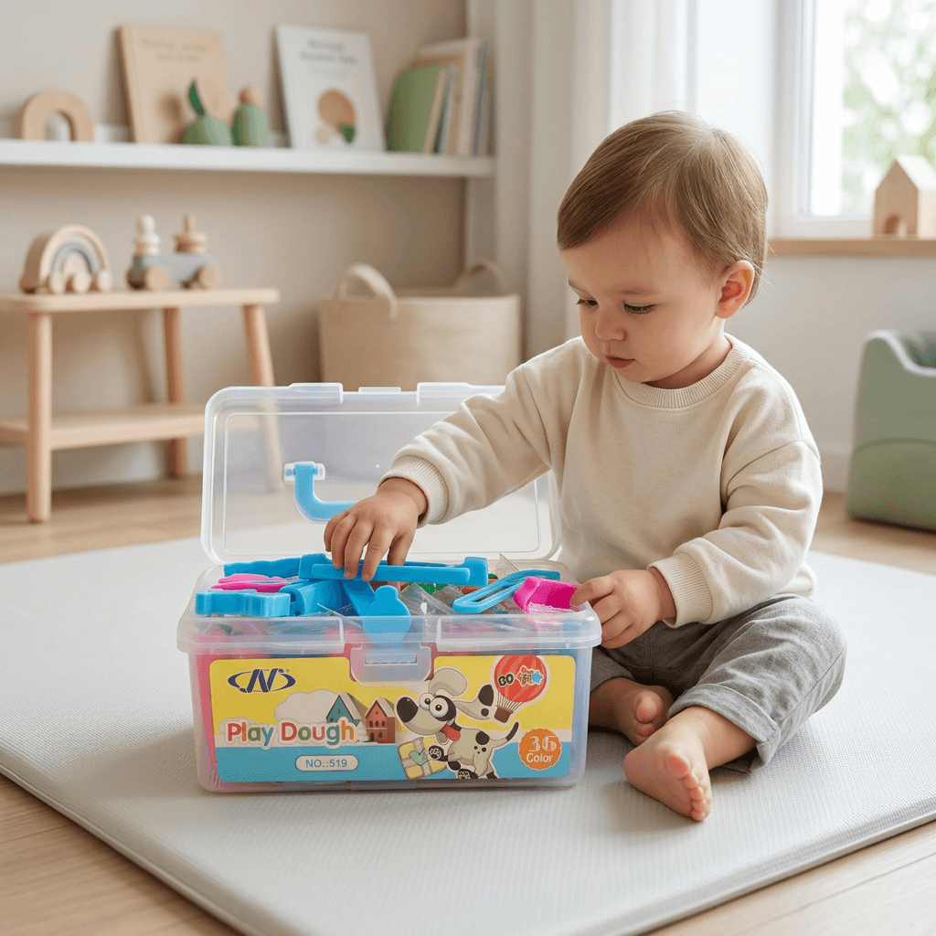 Kids Play Dough Set With Molds & Carry Case