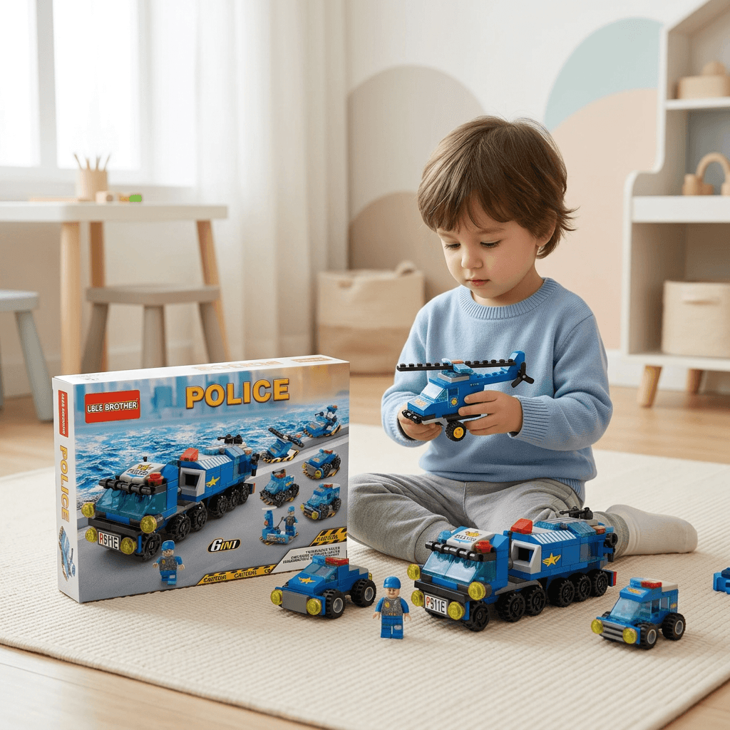 Kids Police Building Blocks Set 147 Pieces