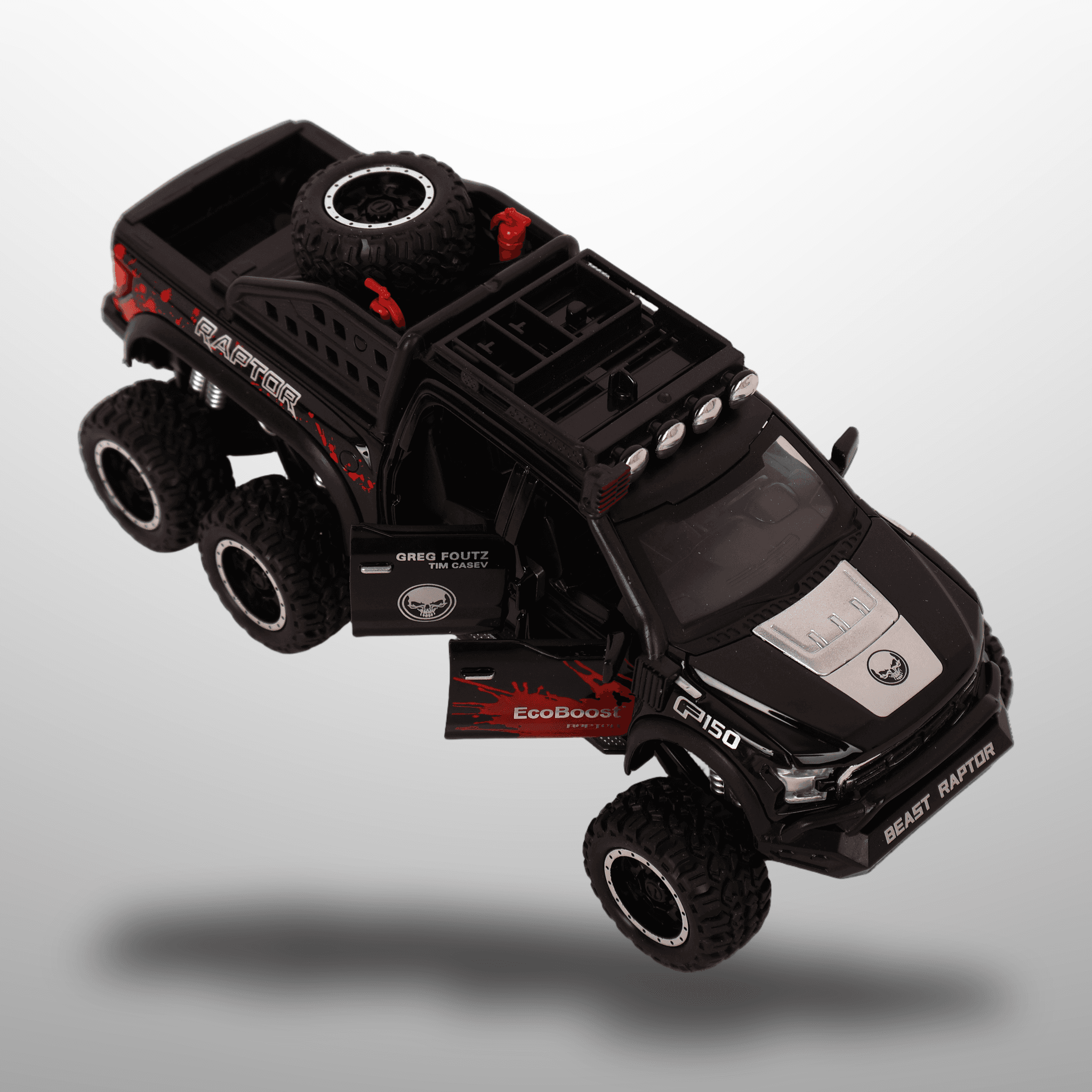 Ford F-150 Raptor Die-Cast Pickup Truck Toy-Sound & Light  7 Openable Doors - Image 2