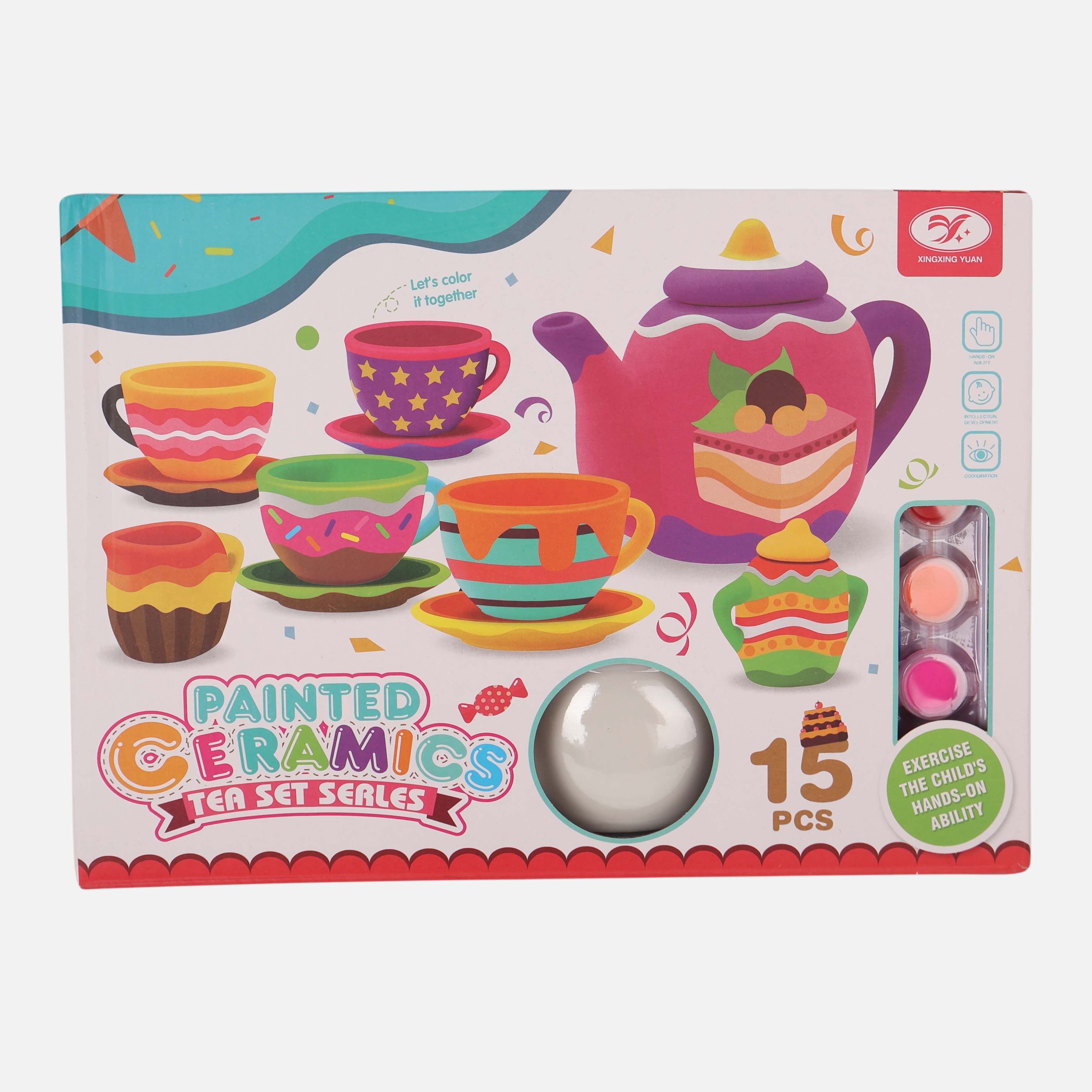 Diy Painting Tea Set – 15 Pieces