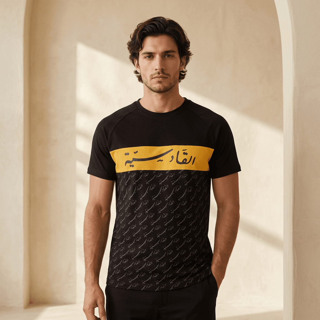 Qadsia SC Fans Men Colour-Block T-Shirt - Black