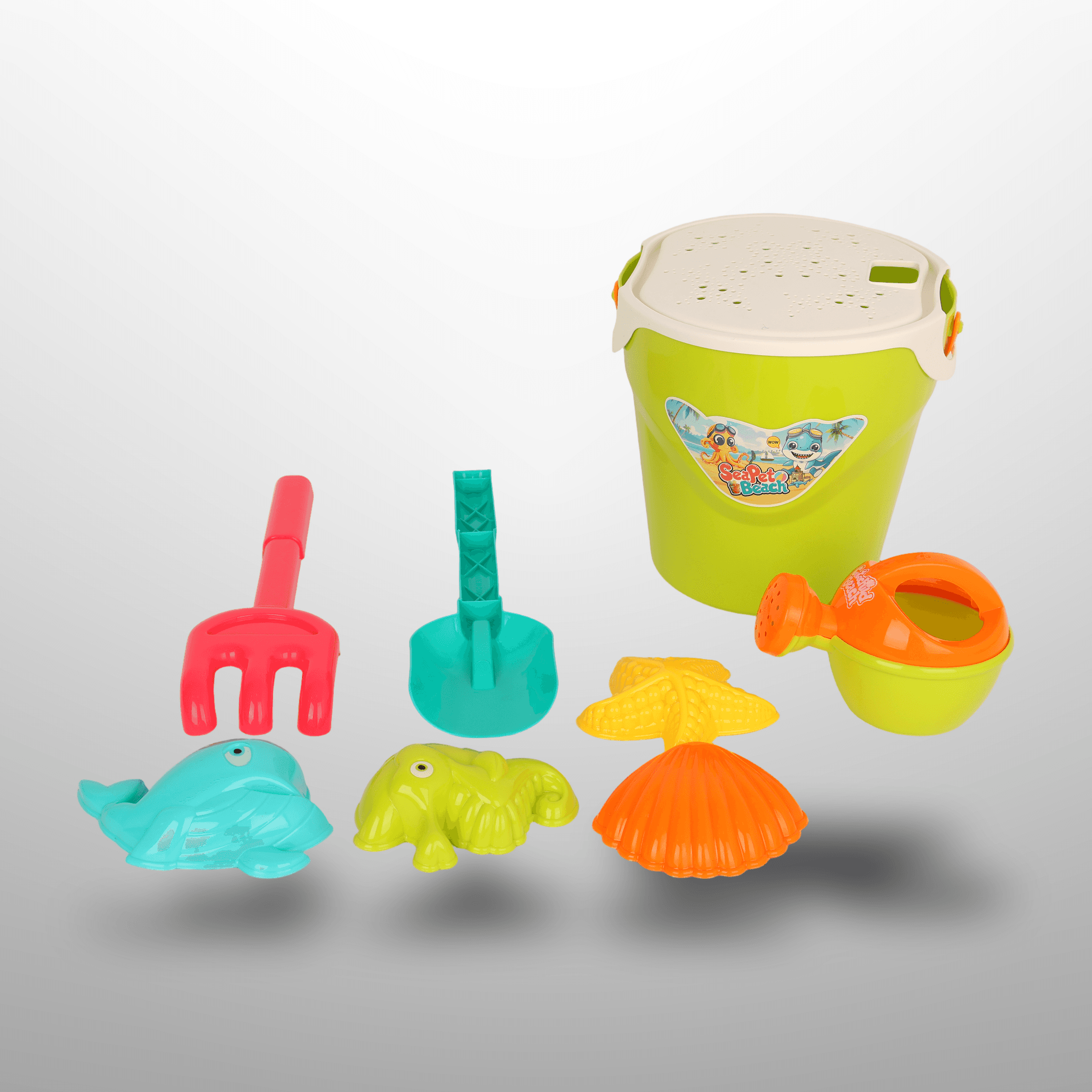 Kids Beach Toys Bucket Sets 9Pcs - Image 2