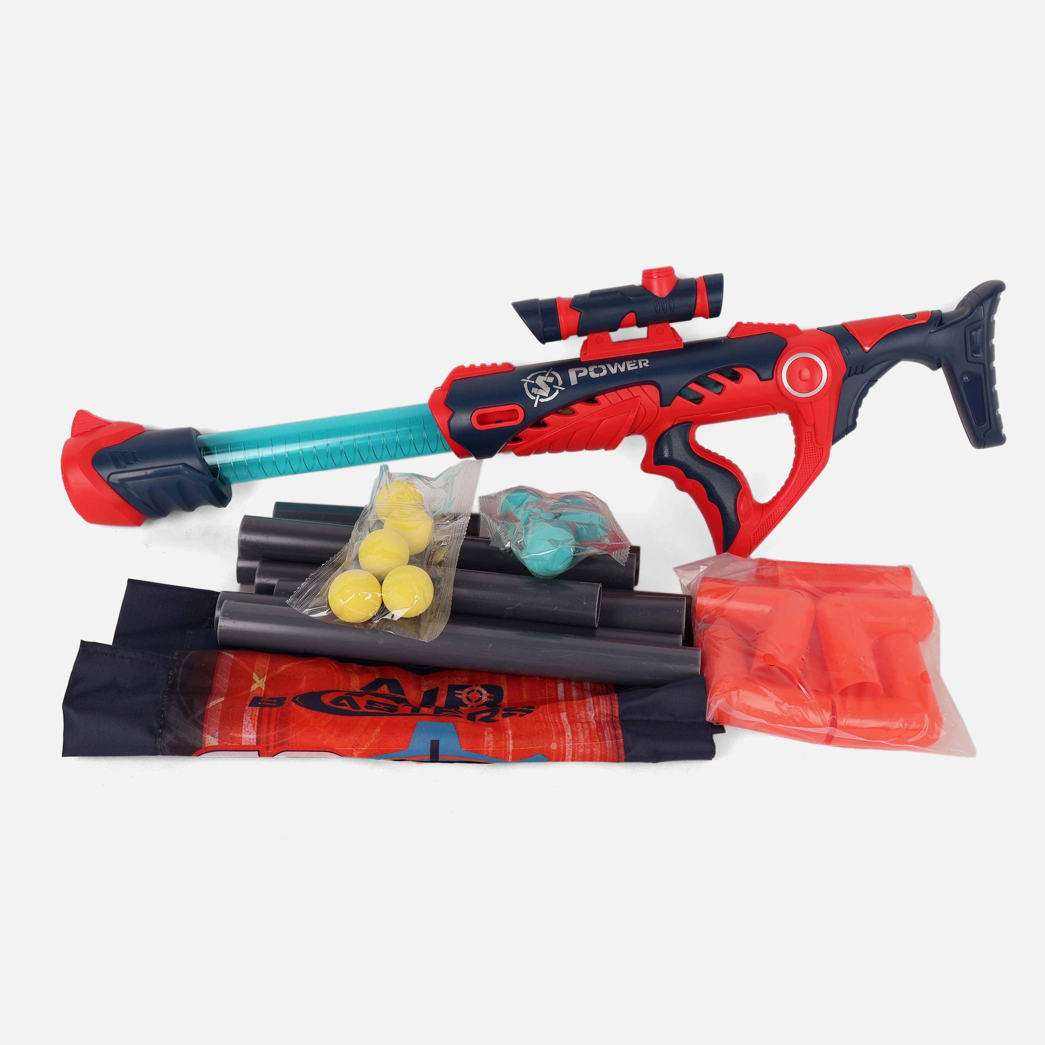 Power Air Blaster Toy Gun And 12 Soft Foam Balls - Image 2