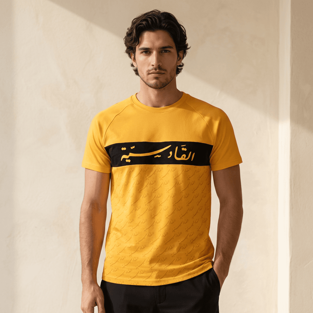 Qadsia SC Fans Men Colour-Block T-Shirt - Yellow