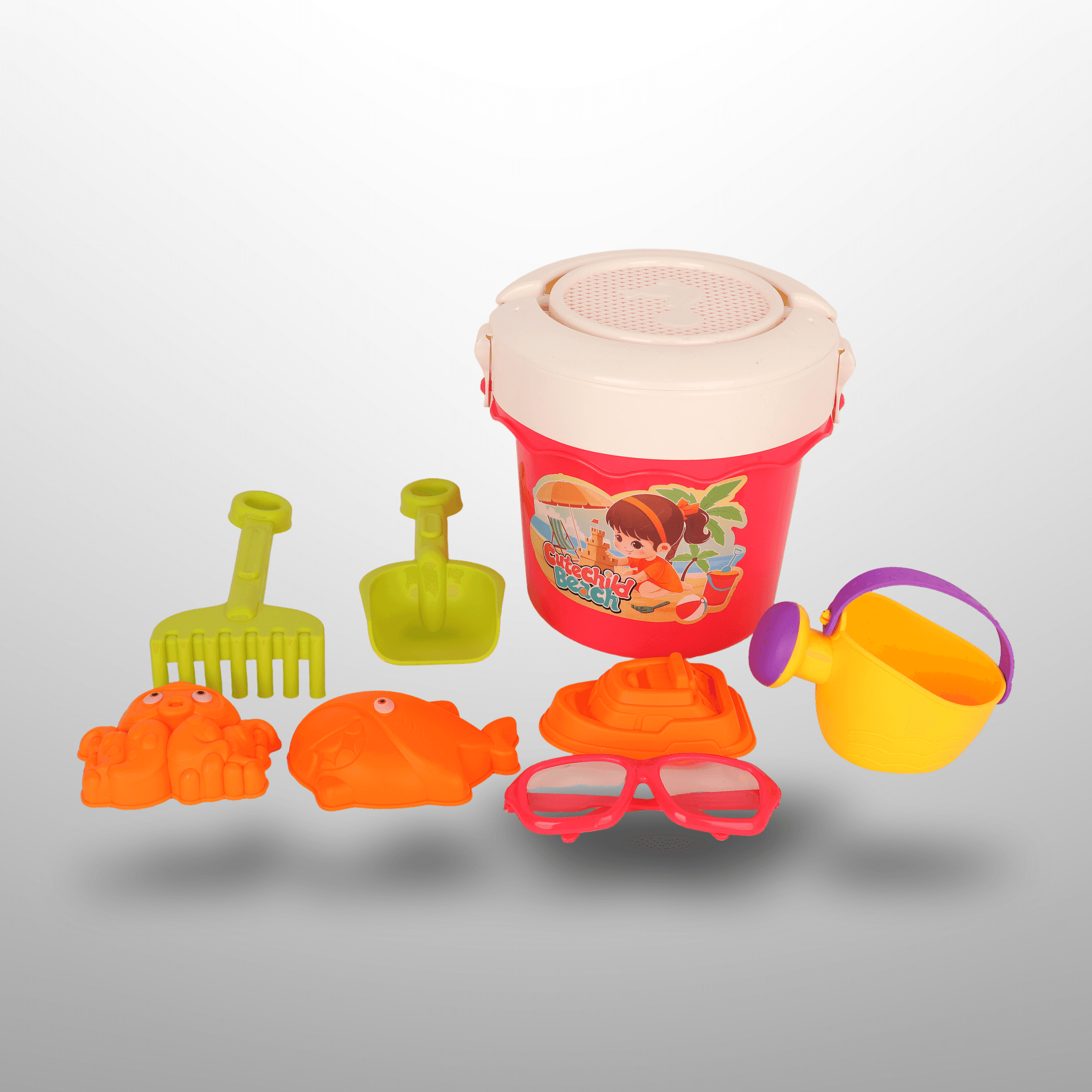 Kids Beach Toys Bucket Sets 9Pcs - Image 2