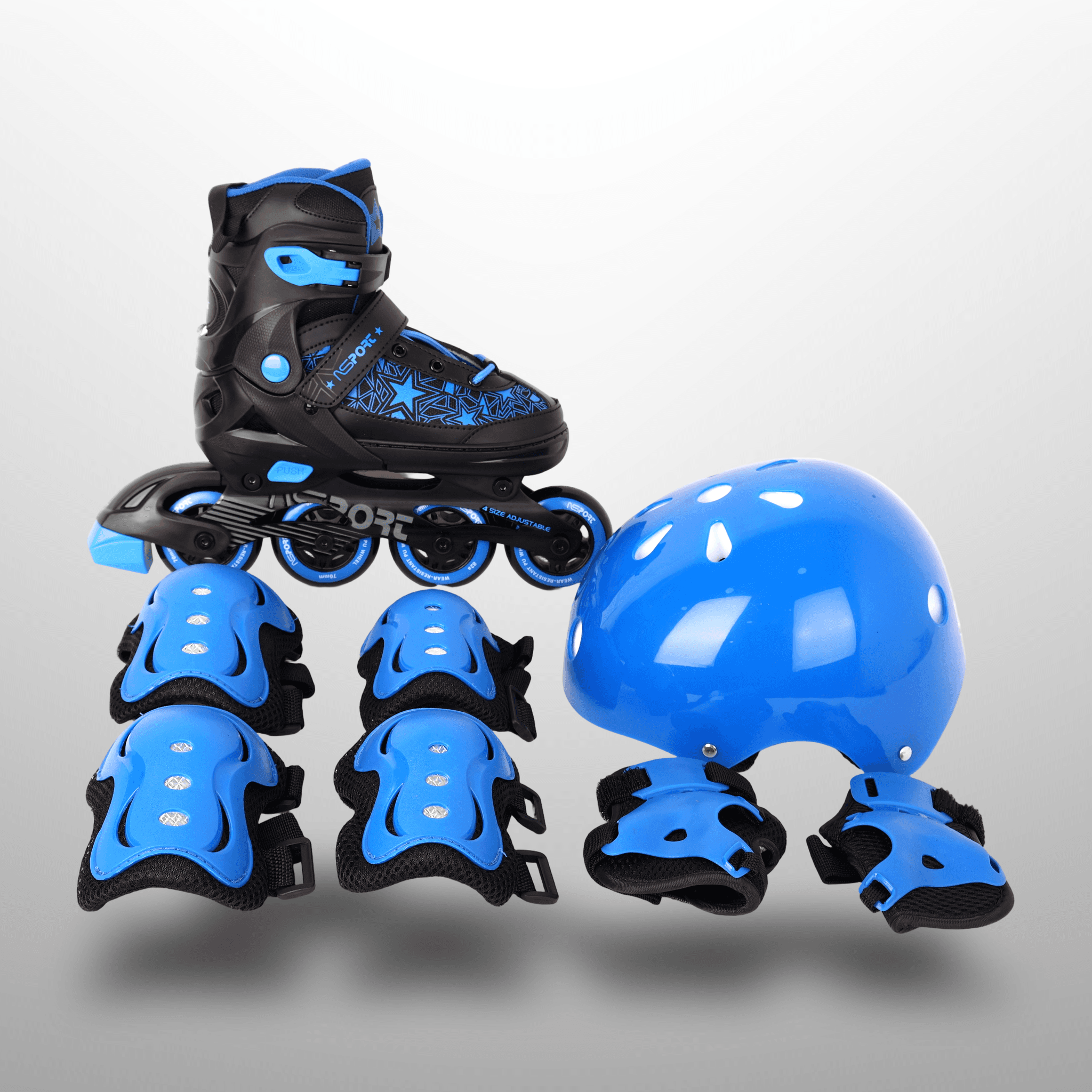 Kids Inline Skates Set With Helmet & Protective Gear