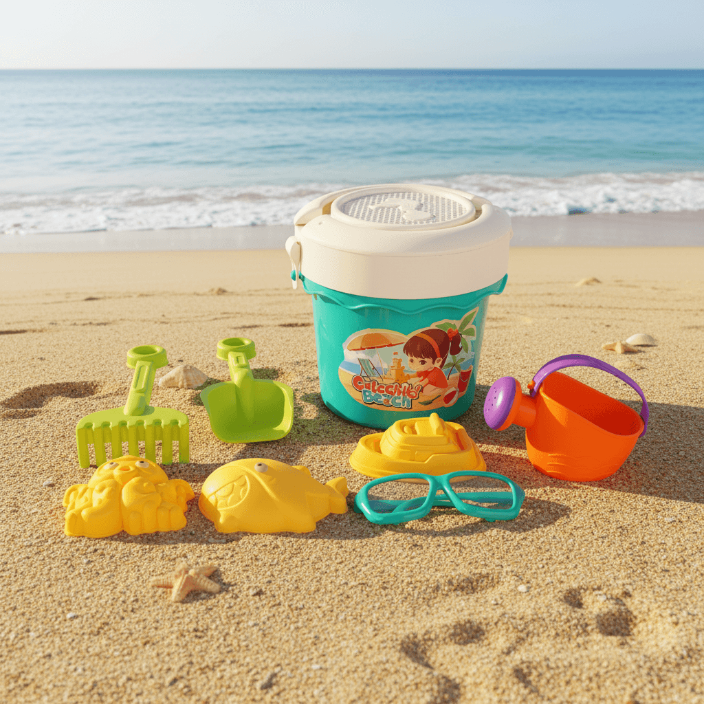 Kids Beach Toys Bucket Sets 9Pcs - Image 6