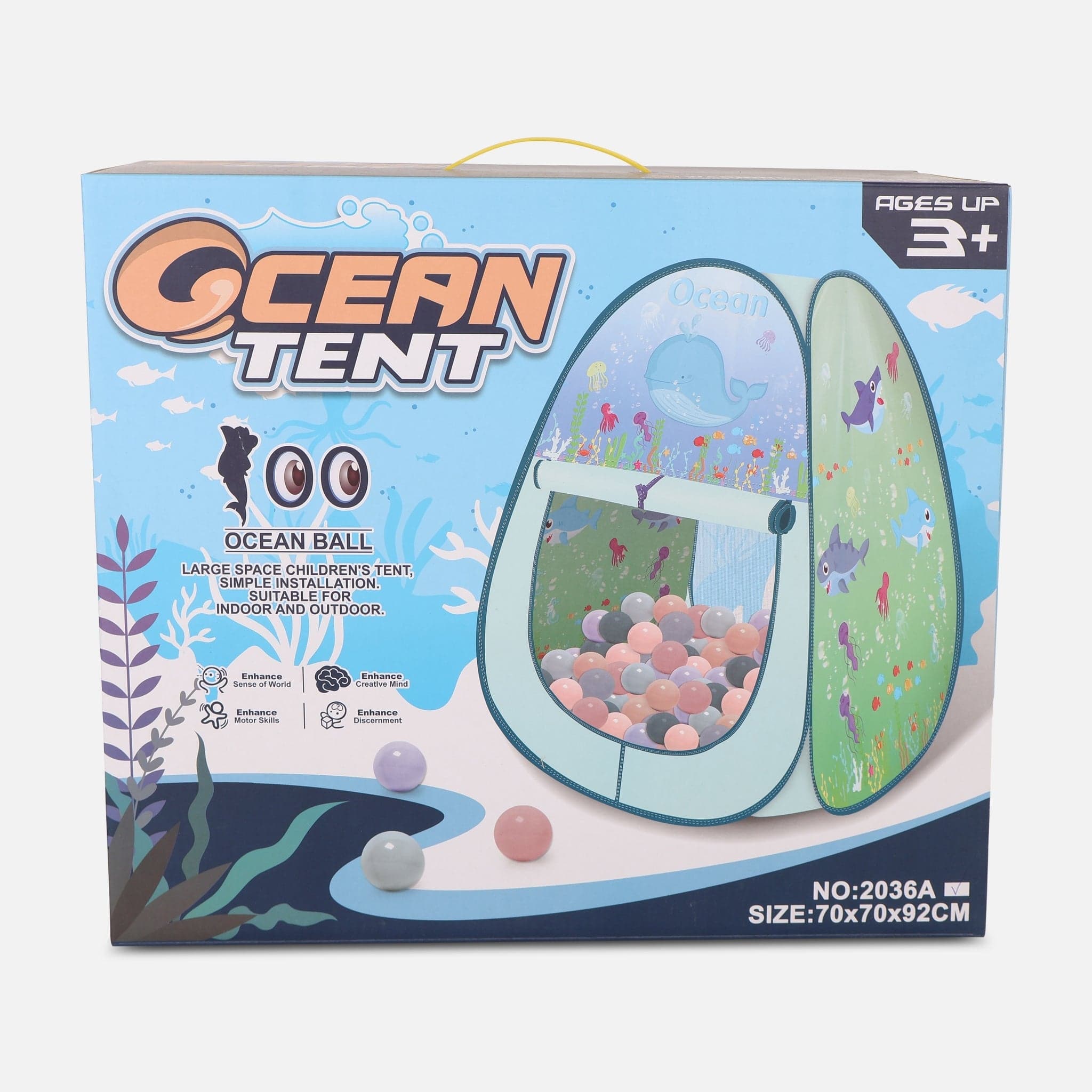 Marine Animal Theme Ball Pool Play Tent With 100 Balls For Kids - Image 2