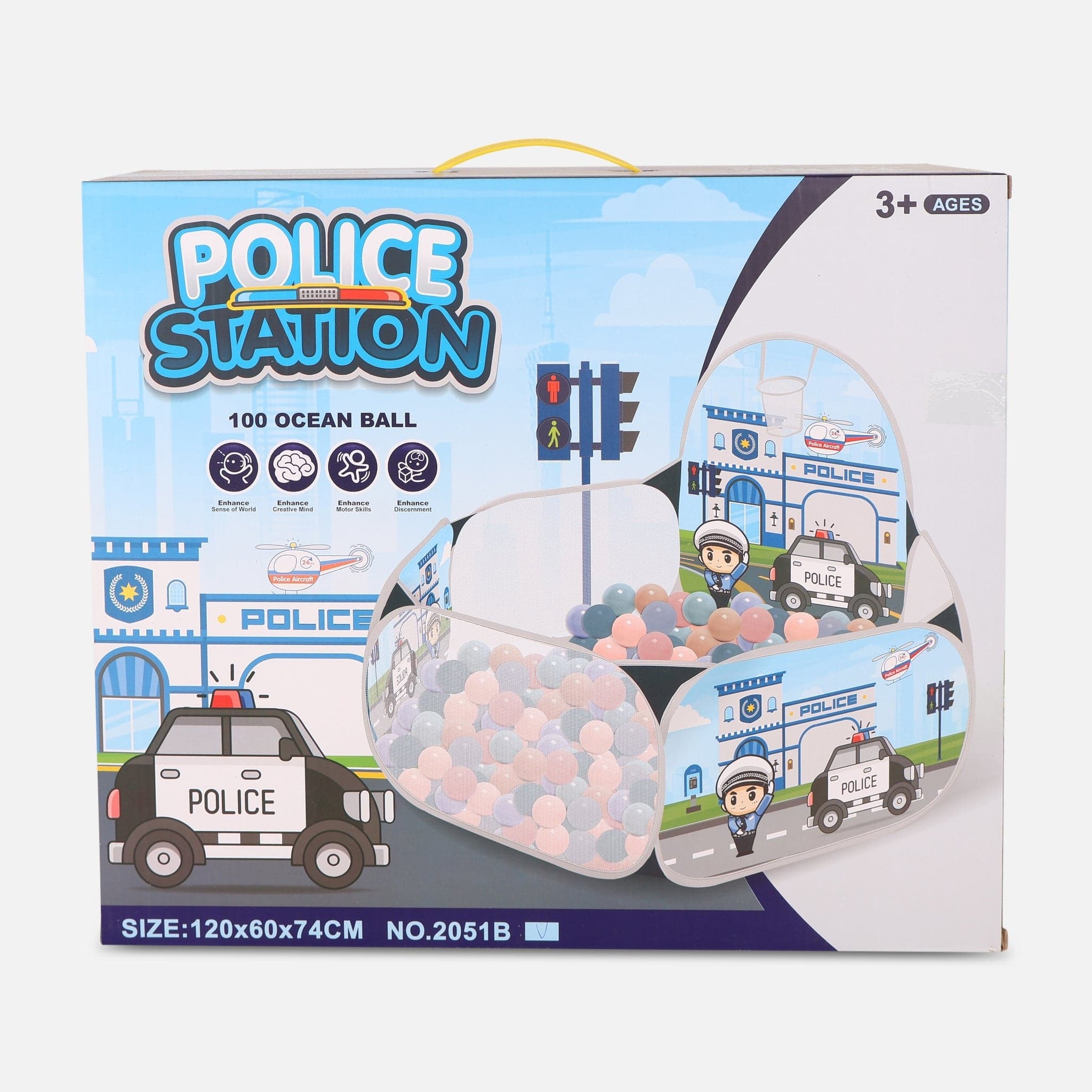 Police Theme Ball Pool Play Tent With 100 Balls For Kids