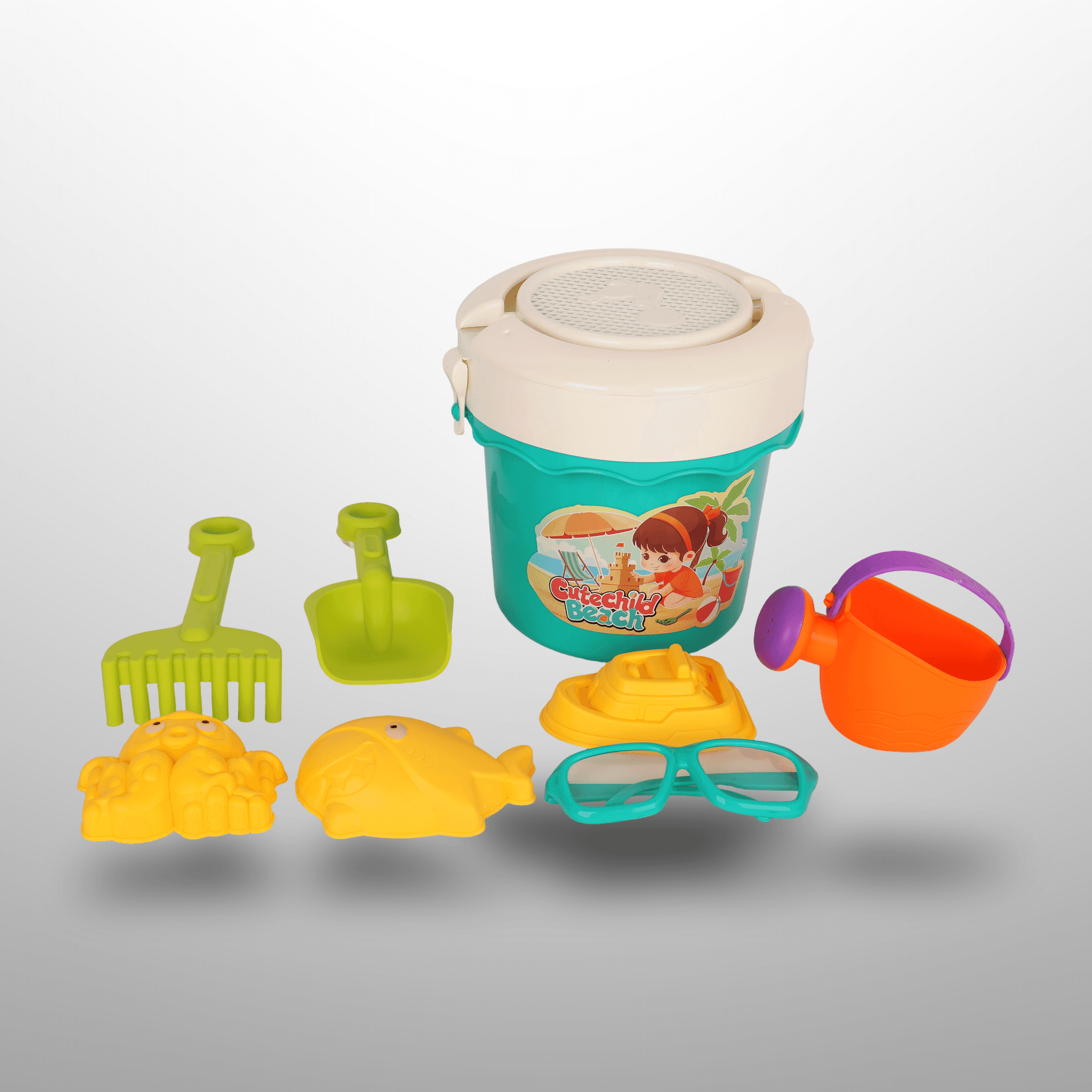 Kids Beach Toys Bucket Sets 9Pcs - Image 4