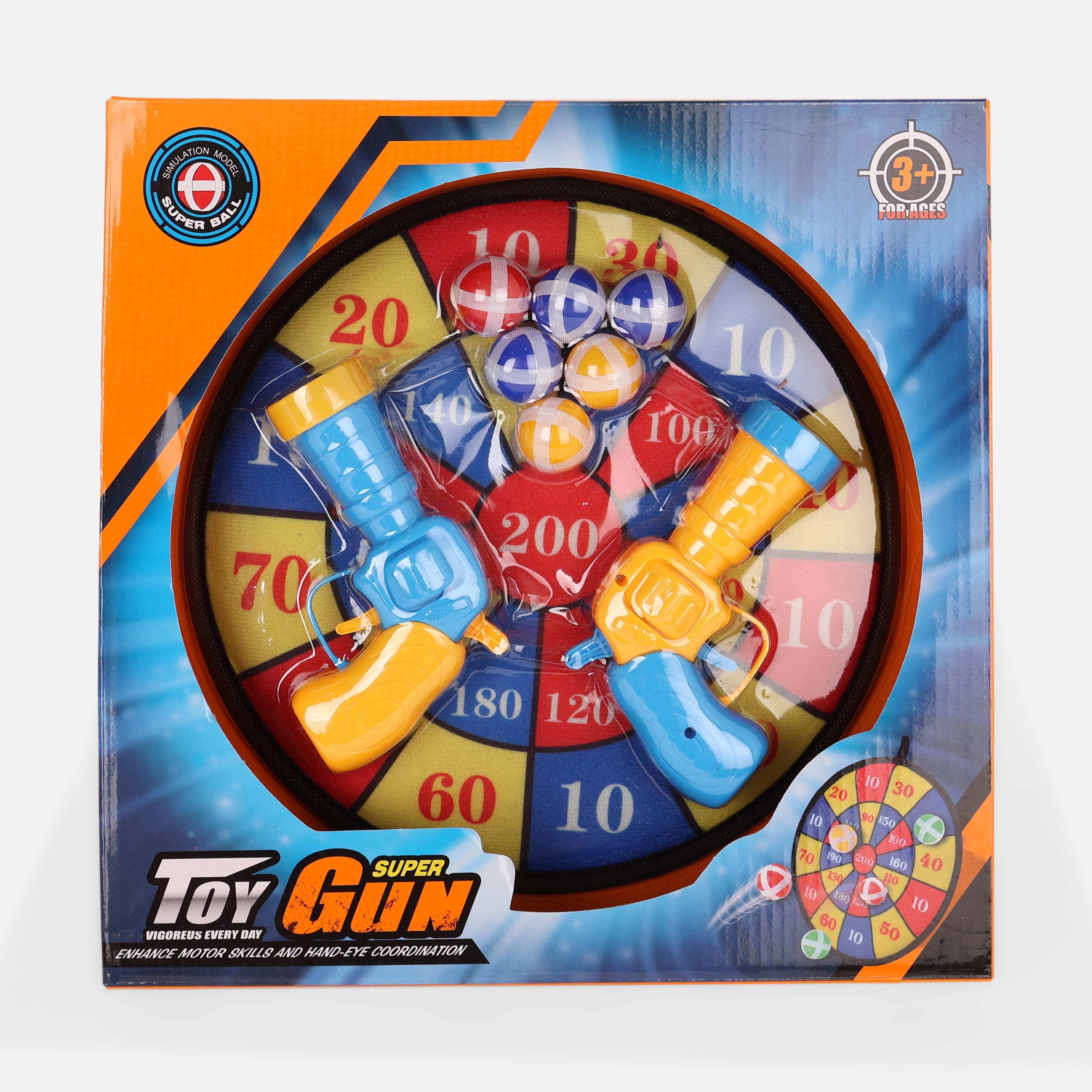 Sticky Ball Target Set With 2 Toy Guns And 6 Balls