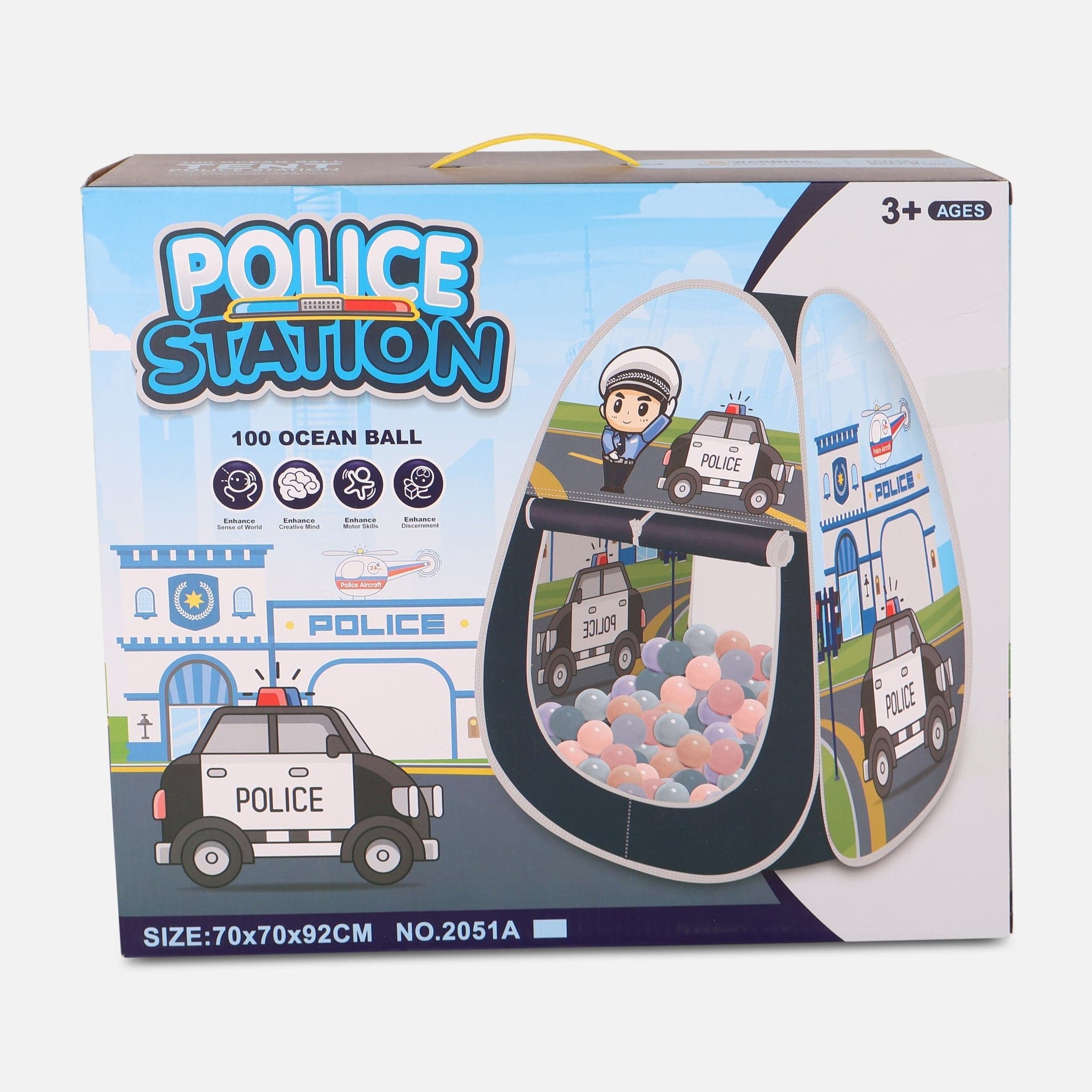 Police Theme Ball Pool Play Tent With 100 Balls For Kids - Image 2