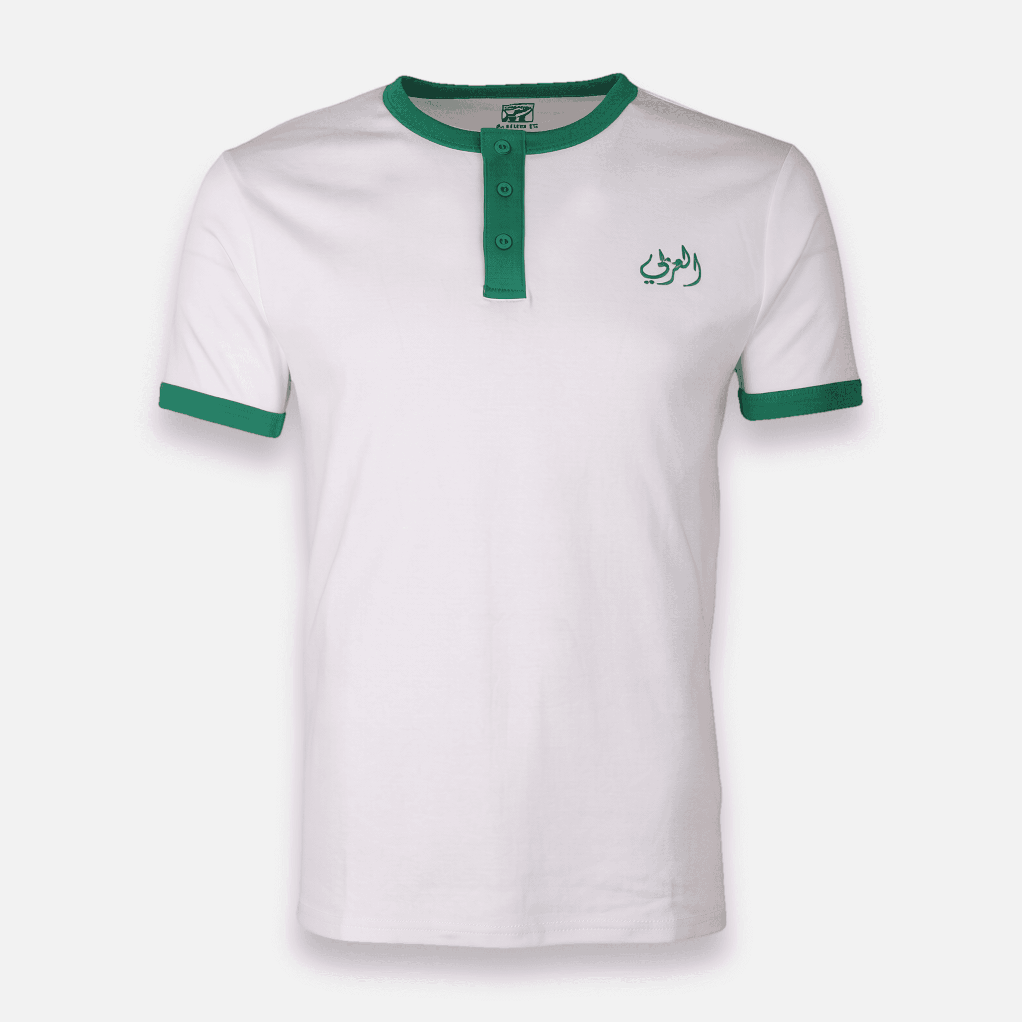 Al-Arabi Sc Men T-Shirt Henley Neck Short Sleeve - Image 2