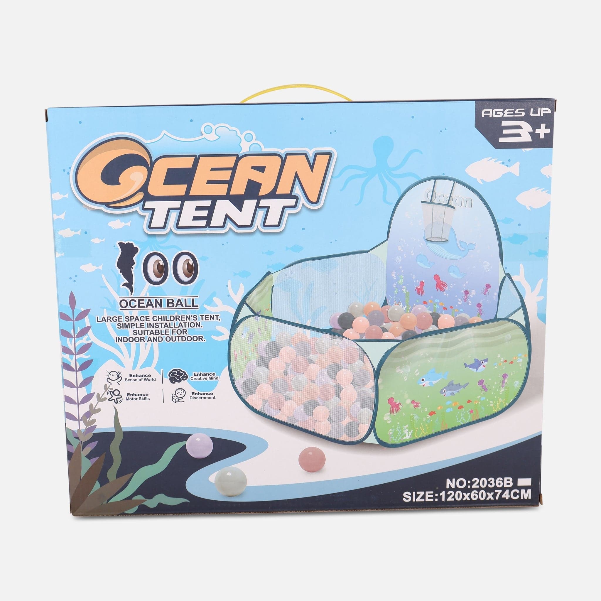 Marine Animal Theme Ball Pool Play Tent With 100 Balls For Kids